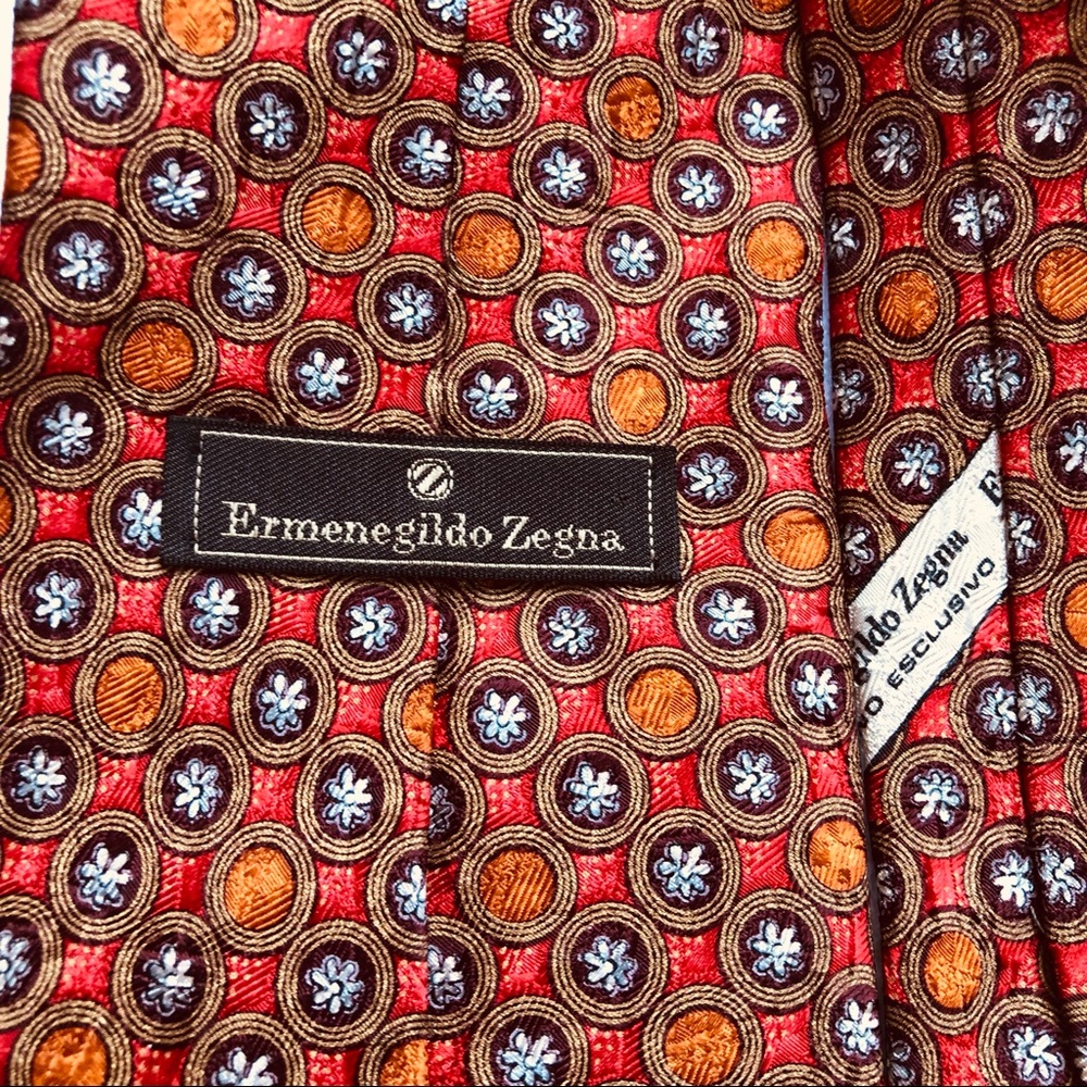 Ermenegildo Zegna silk tie fall oranges golds